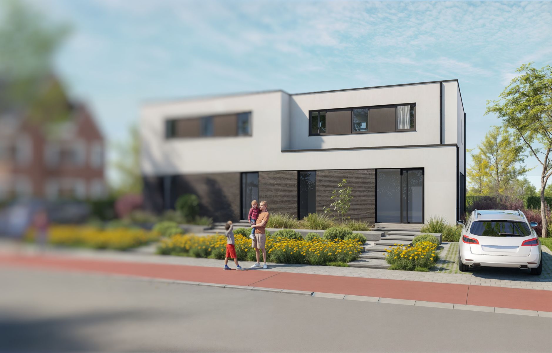 Moderne, energiezuinige (BEN) nieuwbouwwoning in het landelijke Kalfort foto {{pictureIndex}}