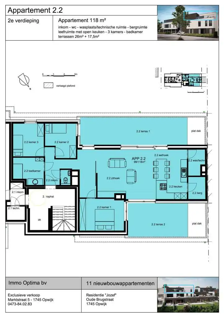 Penthouse met 3 slaapkamers in Opwijk Centrum foto 3