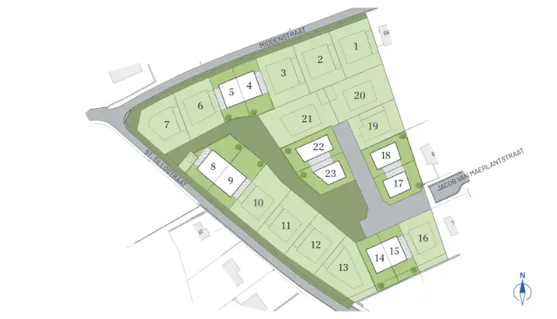 Gits (Hooglede), Middenstr-Tillostr-V.Maerlantstr - Fase 1: Lot 08 foto 5