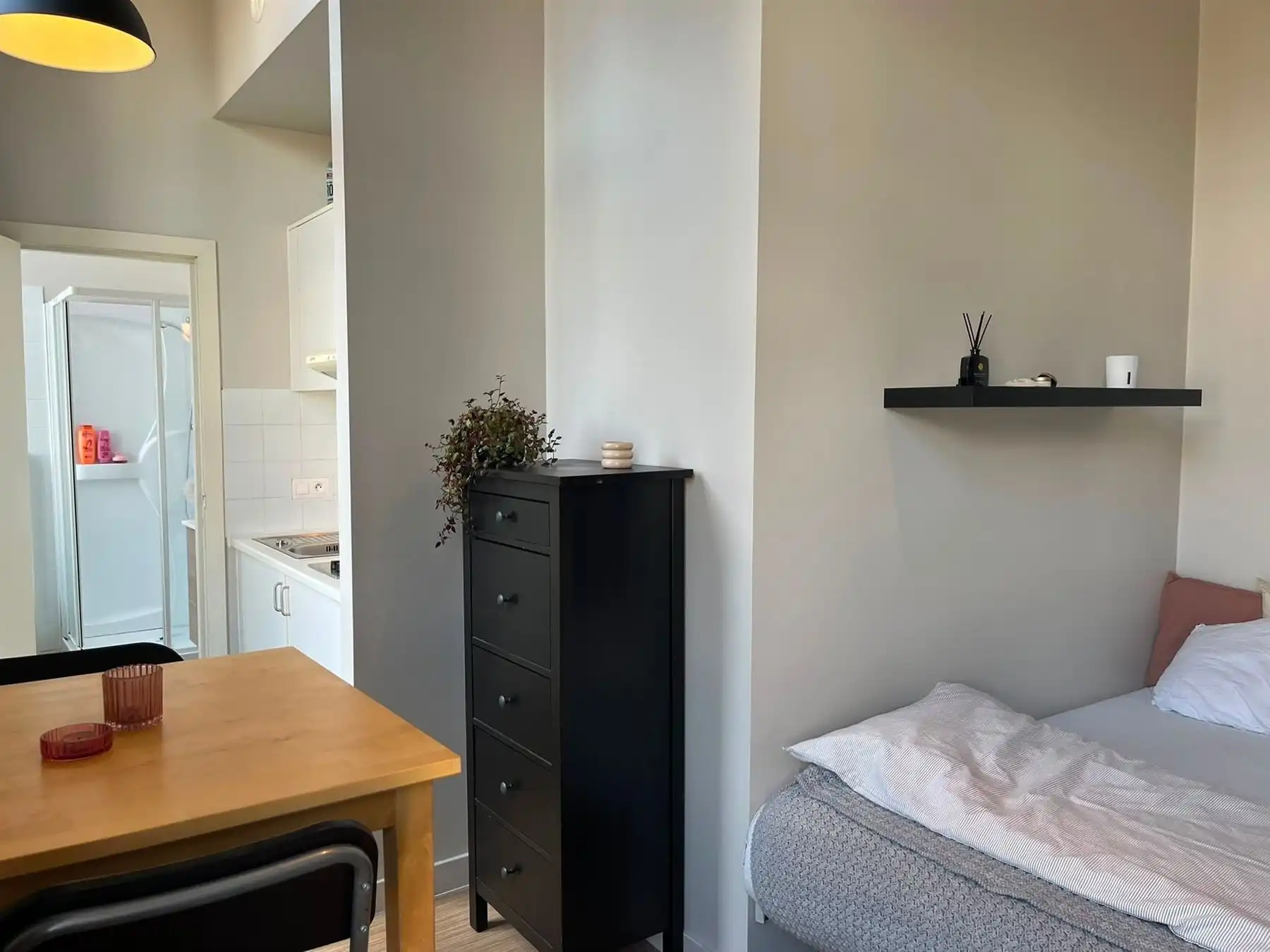 Ruime studenten kamer met eigen sanitair en keuken foto 8