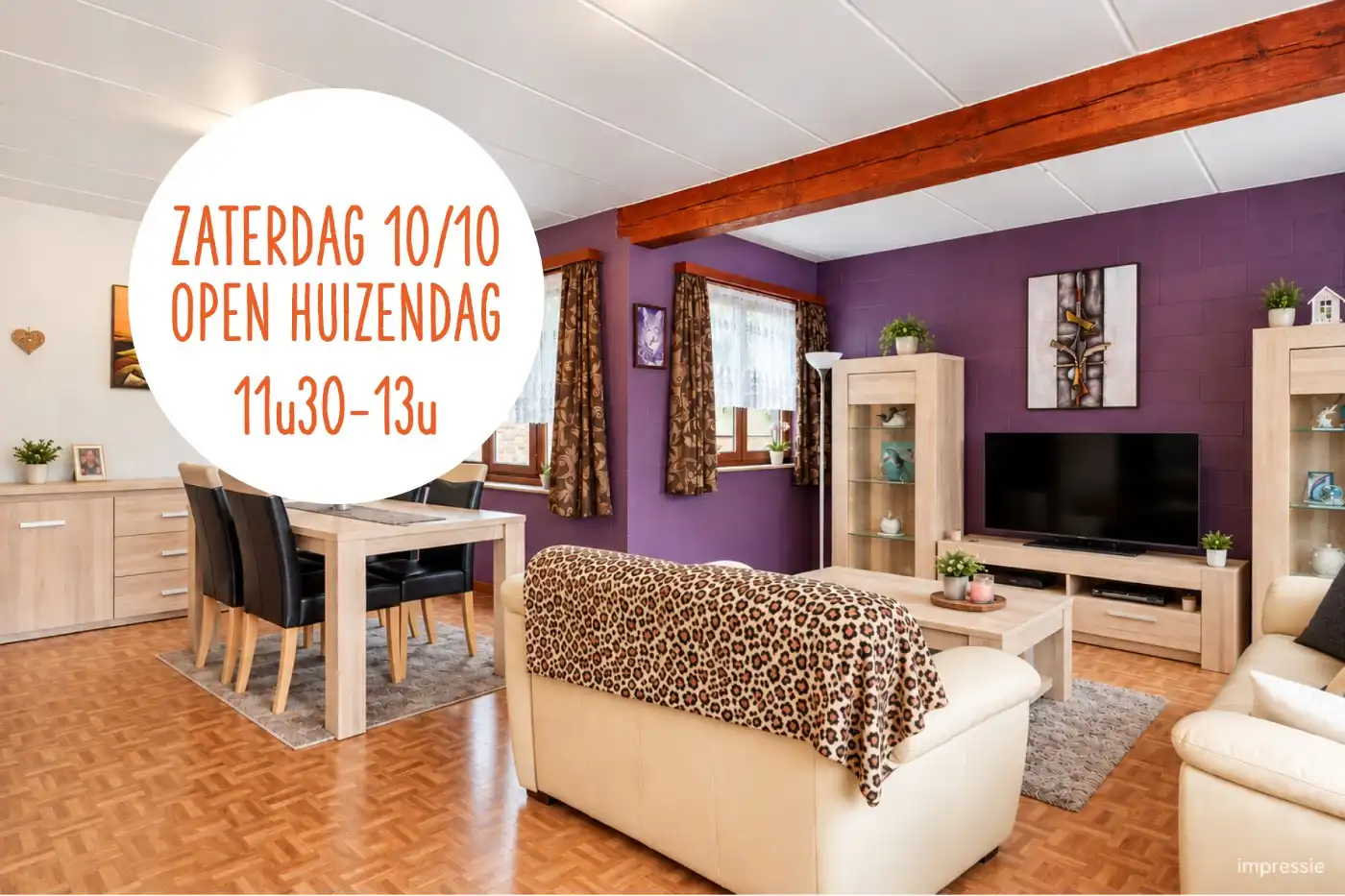 Hoofdfoto van de publicatie: OPEN HUIZENDAG ZATERDAG 10/10 VAN 11u30 TOT 13u00 - Instapklaar gelijkvloers app. met 2 slpk. en autostaanplaats