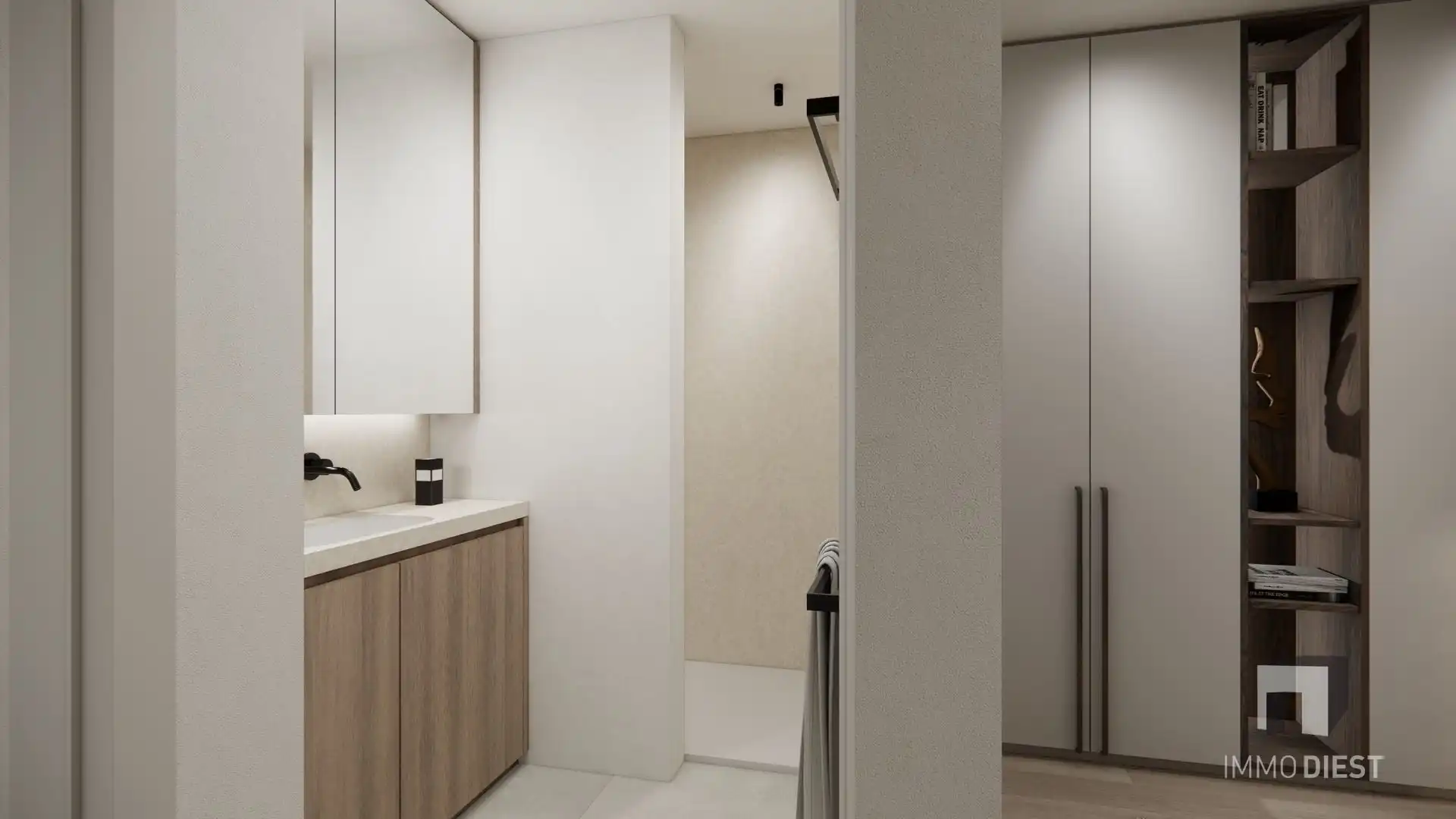 Gelijkvloers app. van 82m2 met 2slpk en 2 ensuite badkamers foto 11
