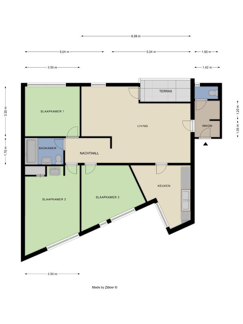 3 slpk appartement met terras foto 7