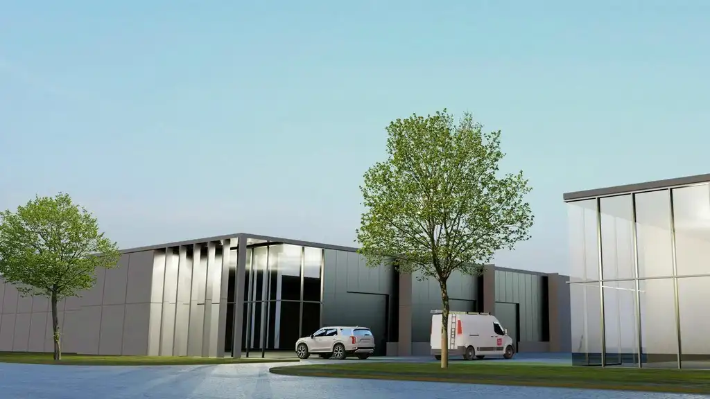 Nieuwbouw magazijn te koop in bedrijvenpark Steen in Laarne foto {{pictureIndex}}