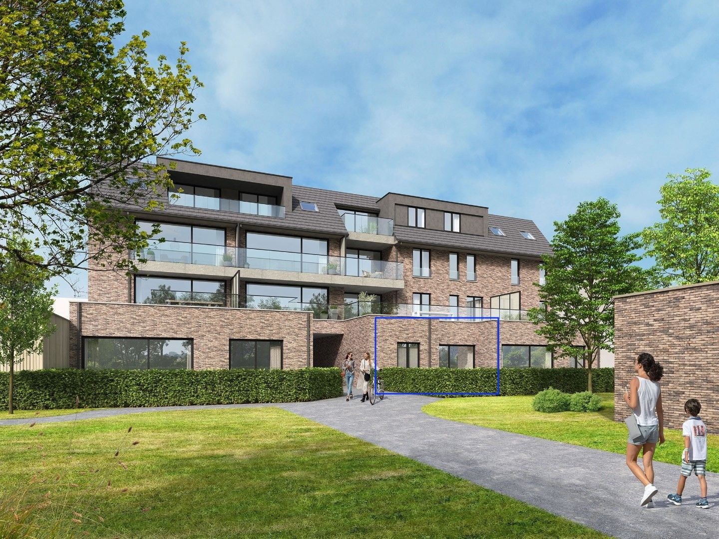 Nieuw gelijkvloers appartement met tuin en garage foto {{pictureIndex}}