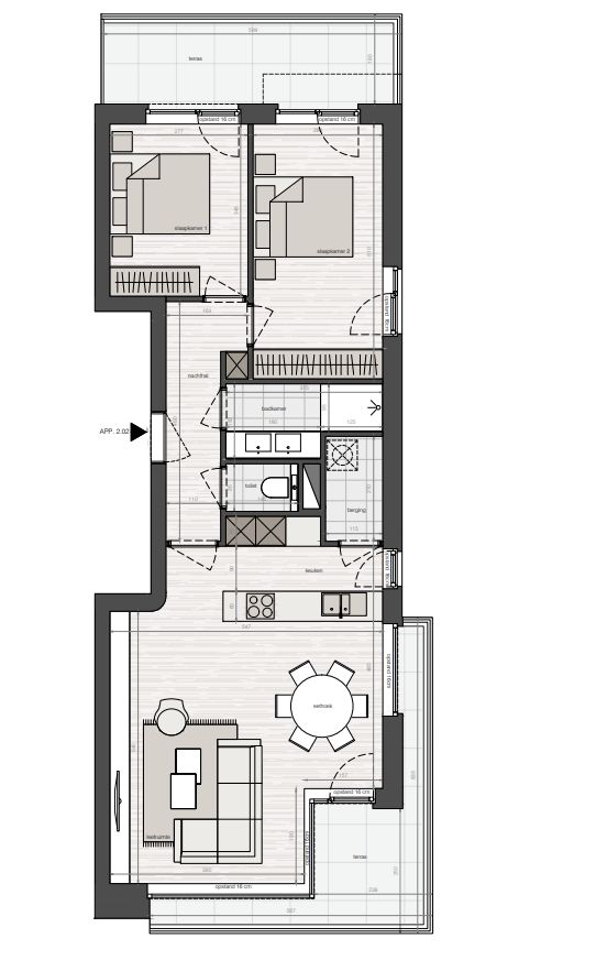 Nieuwbouw appartement met ruim zonneterras gelegen in "Residentie Dunique" te Bredene - duinen! foto 8