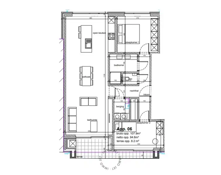 Nieuwbouwappartement op de eerste verdieping met terras en twee slaapkamers foto 4