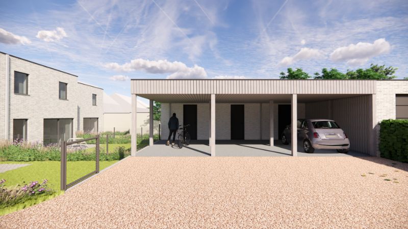 Hooglede: gesloten nieuwbouwwoning met 3 slaapkamers, zuid-gerichte tuin, carport en berging op een perceel van 169 m², centrale ligging foto 2