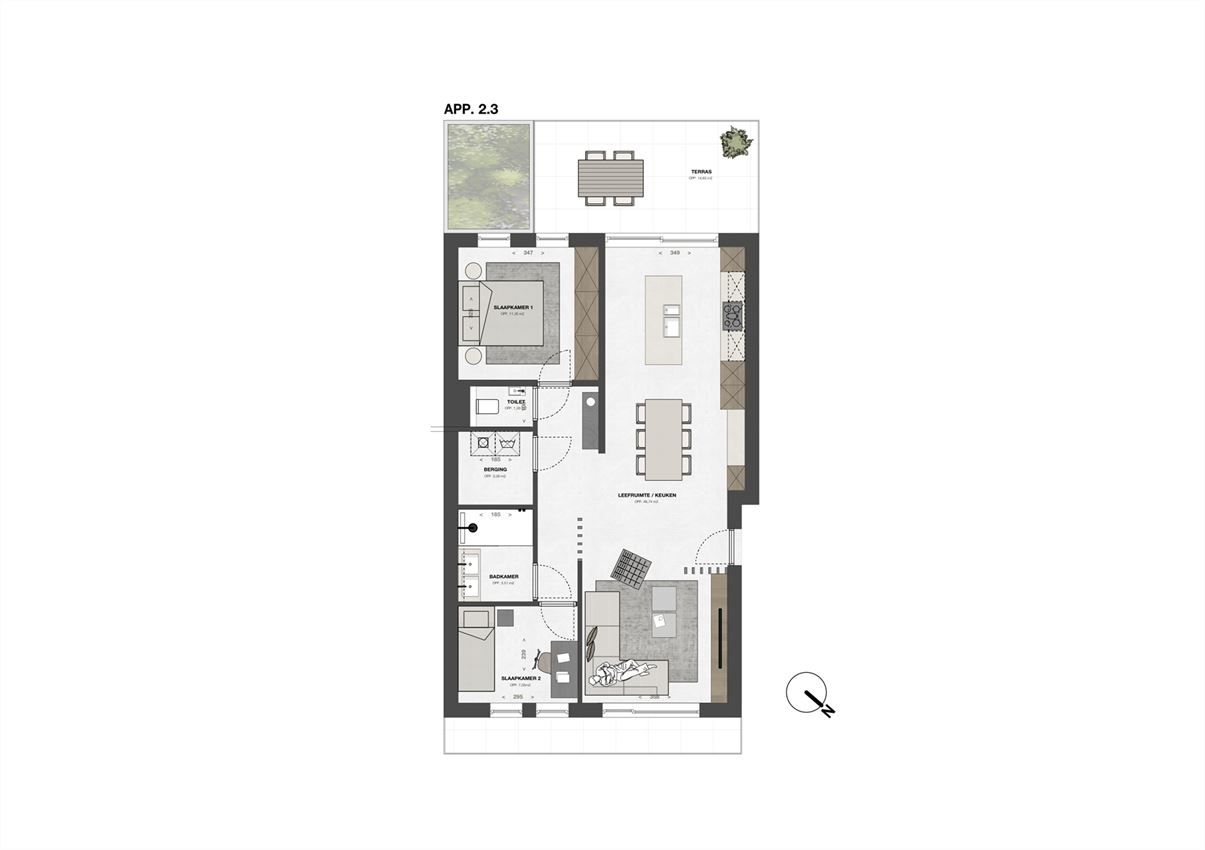 Prachtig 2slk apt met doorzoneffect en zuidwestterras foto 2