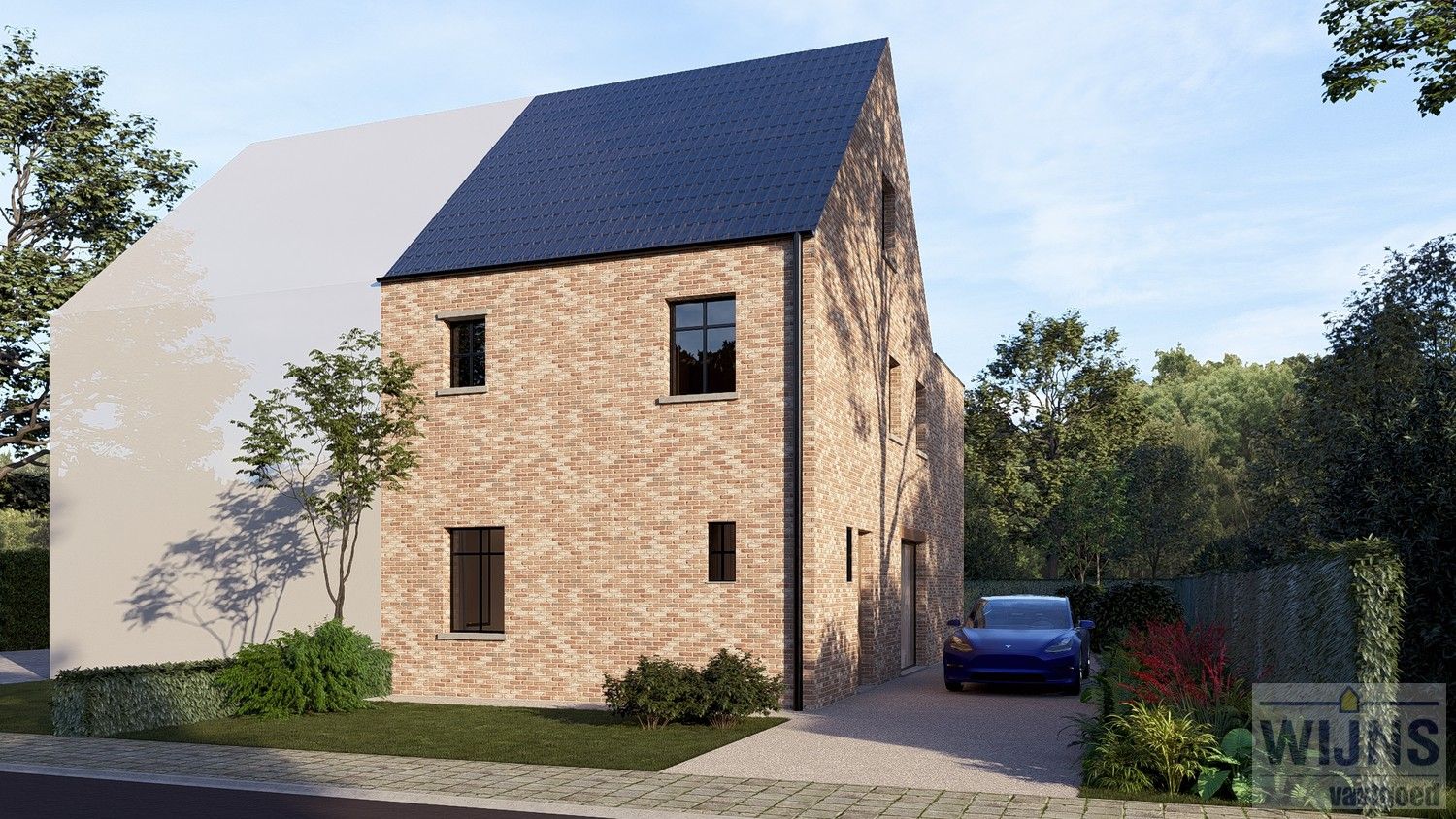 Halfopen nieuwbouwwoning: Ruwbouw winddicht. foto {{pictureIndex}}