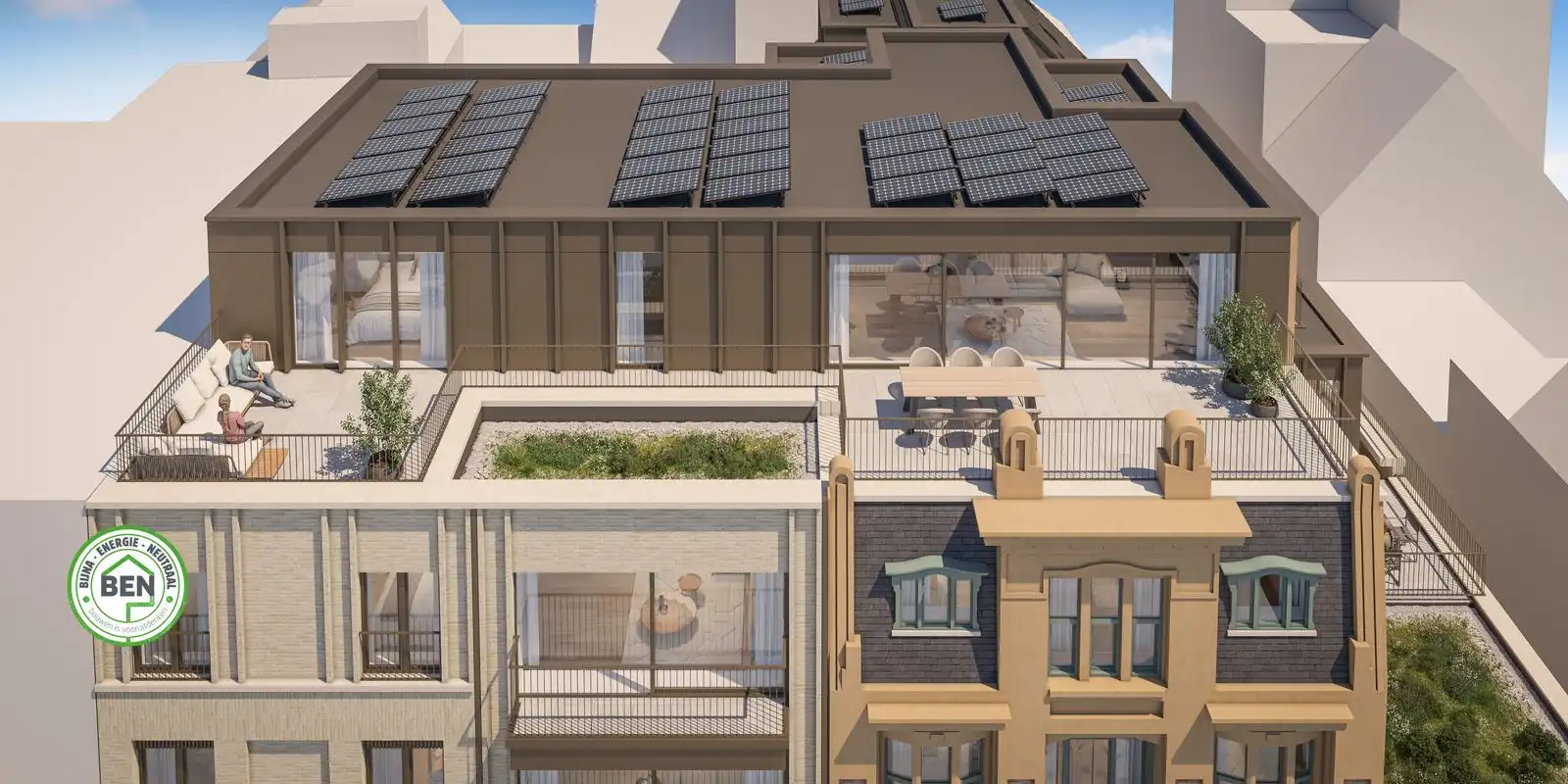 Prachtige nieuwe luxe-appartementen met mooie terrassen en groene binnentuin, op een boogscheut van zee foto 3