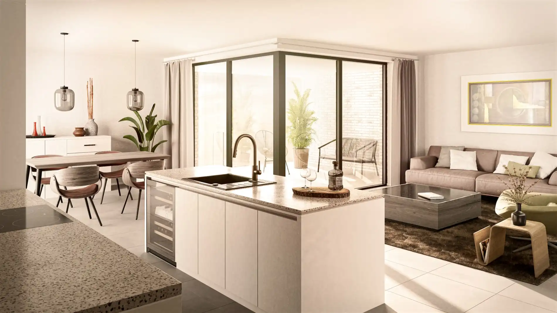 Ruim appartement (120 m²) met 2 slpk en 2 terrassen. foto 7