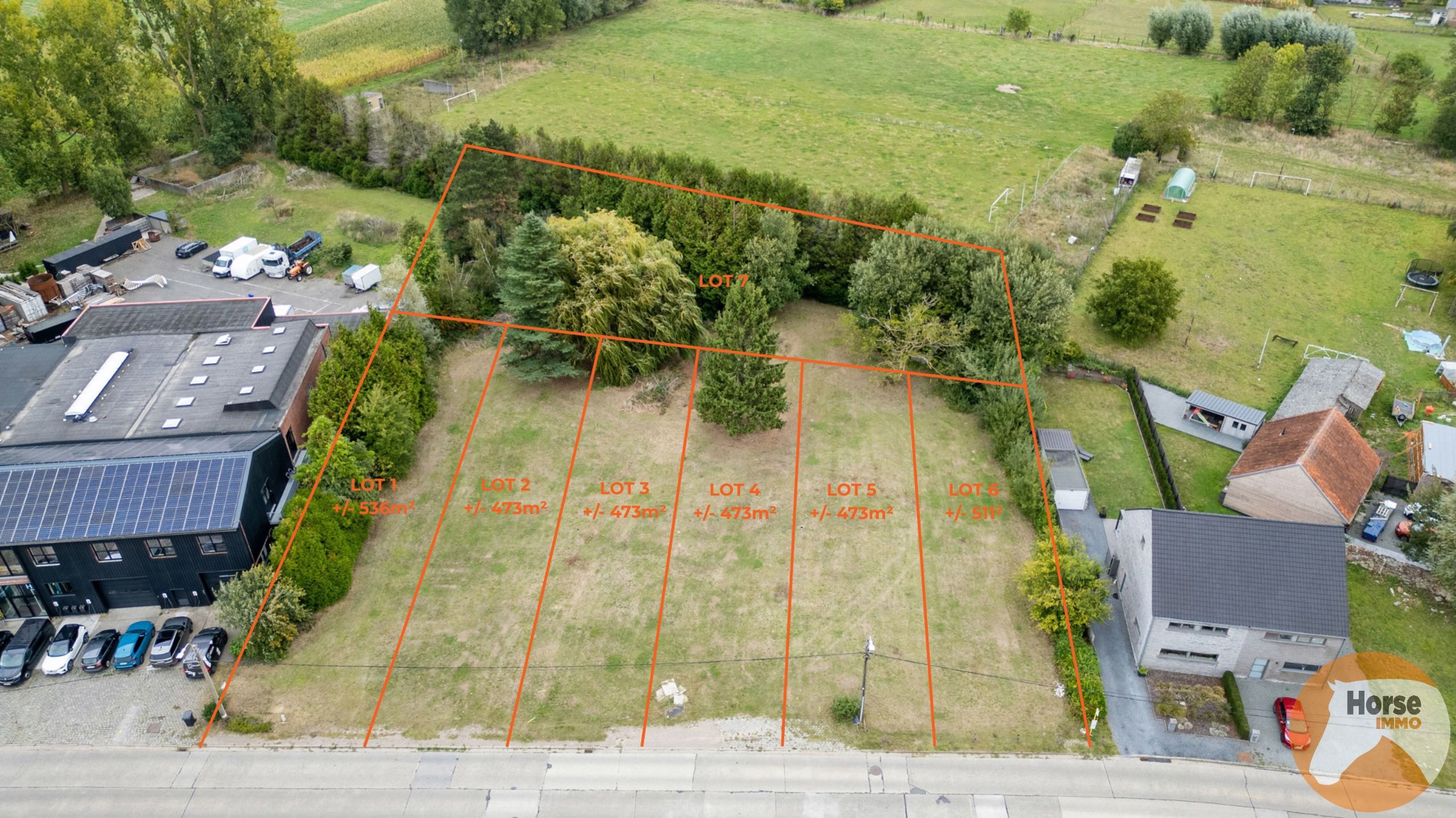 BAVEGEM- Bouwgrond (lot 1) voor halfopen bebouwing met weide foto {{pictureIndex}}
