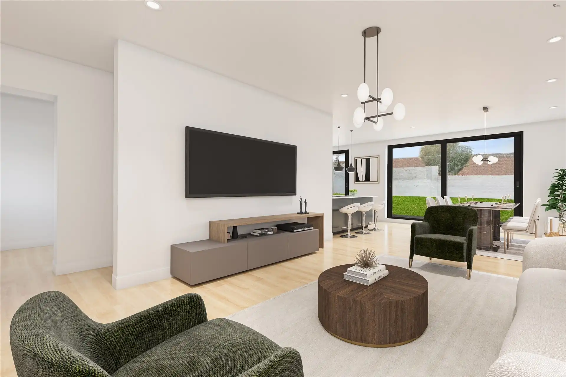 Ruime rijwoning met uitweg langs achter foto 17