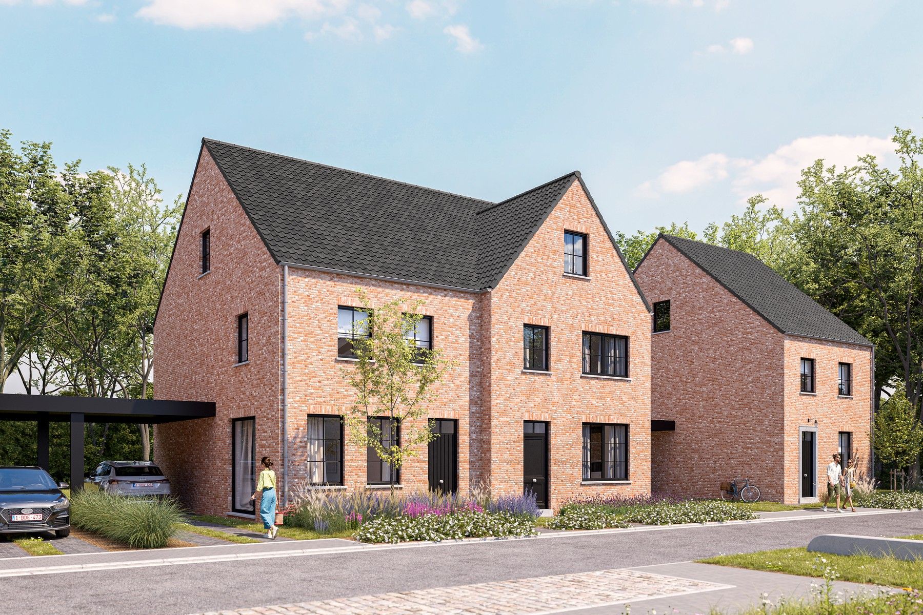 Lot 90: halfopen bebouwing met 3 slkp en carport foto 2