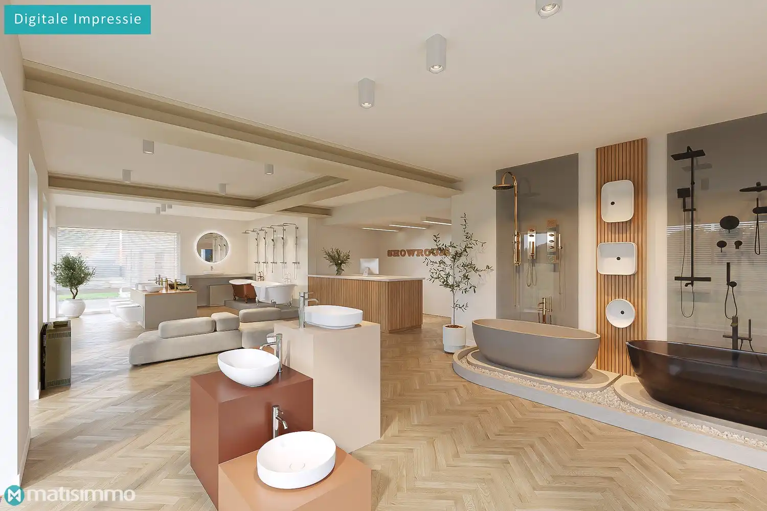 RUIM HANDELSPAND (SHOWROOM/BUREAU EN ZEER GROOT MAGAZIJN) MET VEEL MOGELIJKHEDEN TE BILZEN foto 2