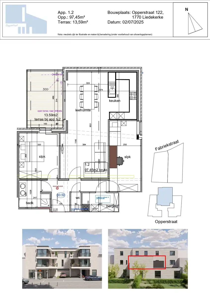 KOOP AAN 6% btw  2 slaapkamers 97,45m² - terras 13,59m² foto 2
