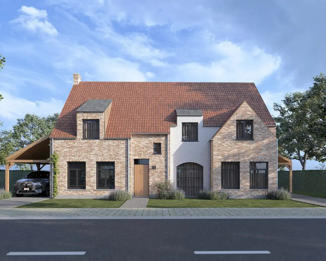 Nieuwbouw koppelwoning te Ruiselede/Wingene. foto {{pictureIndex}}