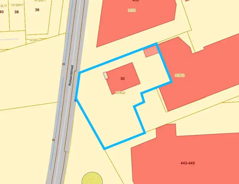 Roeselare-Brugsesteenweg. BOUWGROND + VERGUNDE PLANNEN voor  het bouwen van LOODS 486m2 & LOFT.  Unieke ontwikkelingszone op uitstekende ligging.  Perceel / tuin inclusief +/- 1080 m2. foto 9