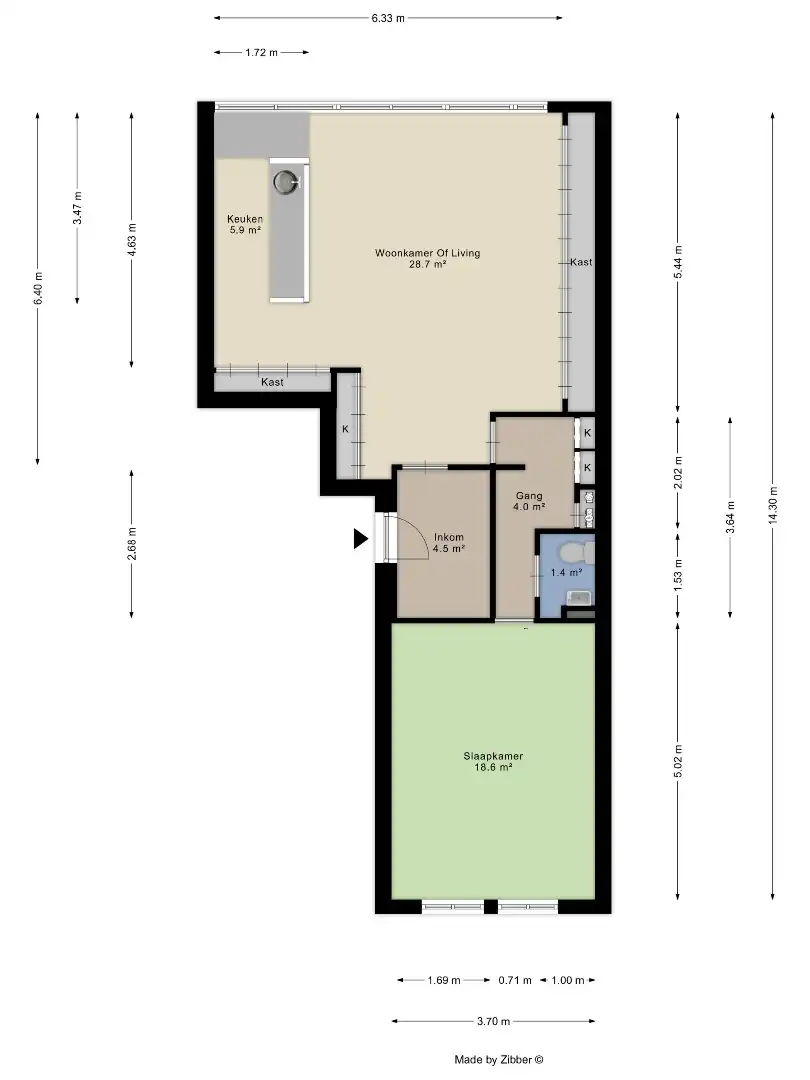 Gelijkvloers appartement verder af te werken naar eigen smaak foto 19