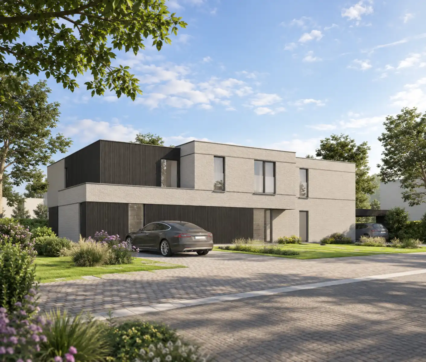 Halfopen nieuwbouwwoning met carport foto 6