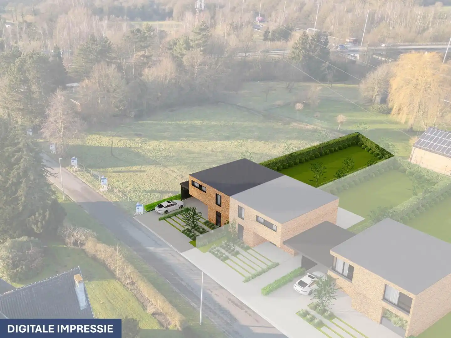 Ruime bouwgrond voor een half open bebouwing, gelegen op een perceel van 7a85ca. foto {{pictureIndex}}