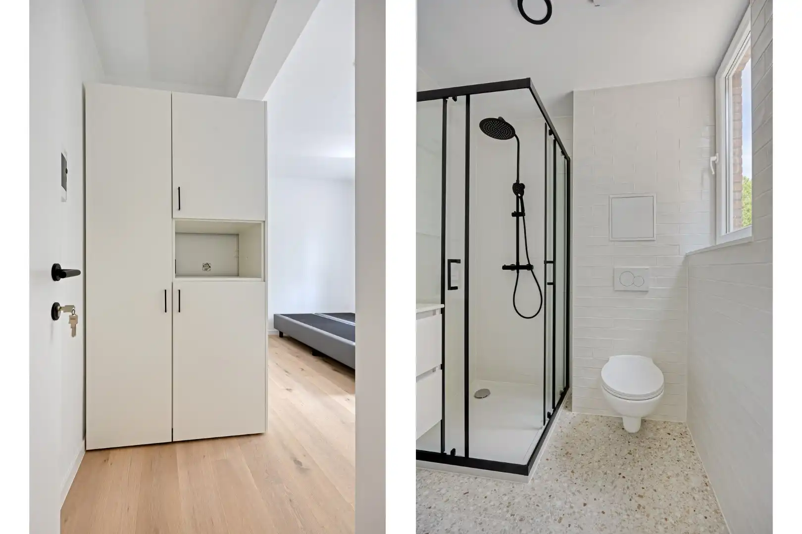 Volledig gerenoveerde studentenkamer in residentie met 29 studentenkamers met eigen sanitair en terras in hartje Leuven - EPC label A! foto 3