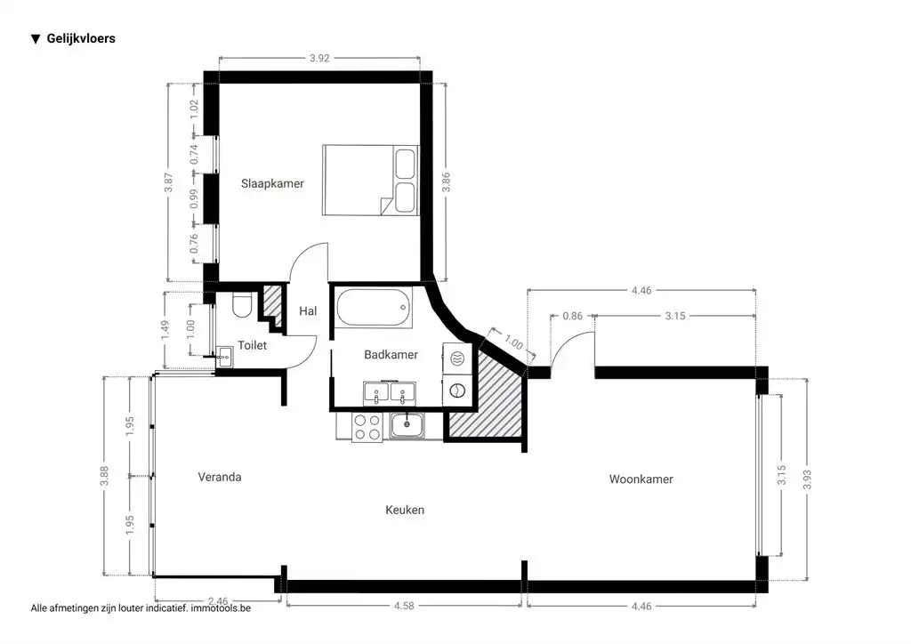 Gelijkvloers appartement met zonnige tuin foto 13