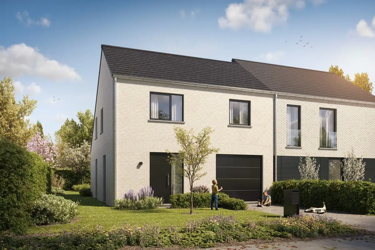 Energiezuinige halfopen nieuwbouwwoningen met inpandige garage in Moorslede! foto {{pictureIndex}}