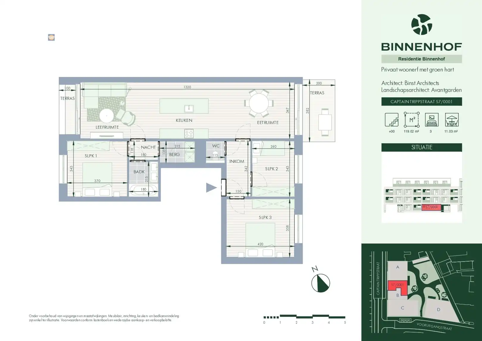 Zeer ruim gelijkvloers appartement met drie slaapkamers en terrassen foto 8