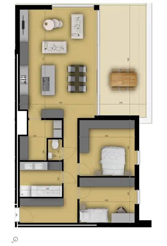 42m² leefruimte, zuidterras van 26m², slpk. 16m² foto 2