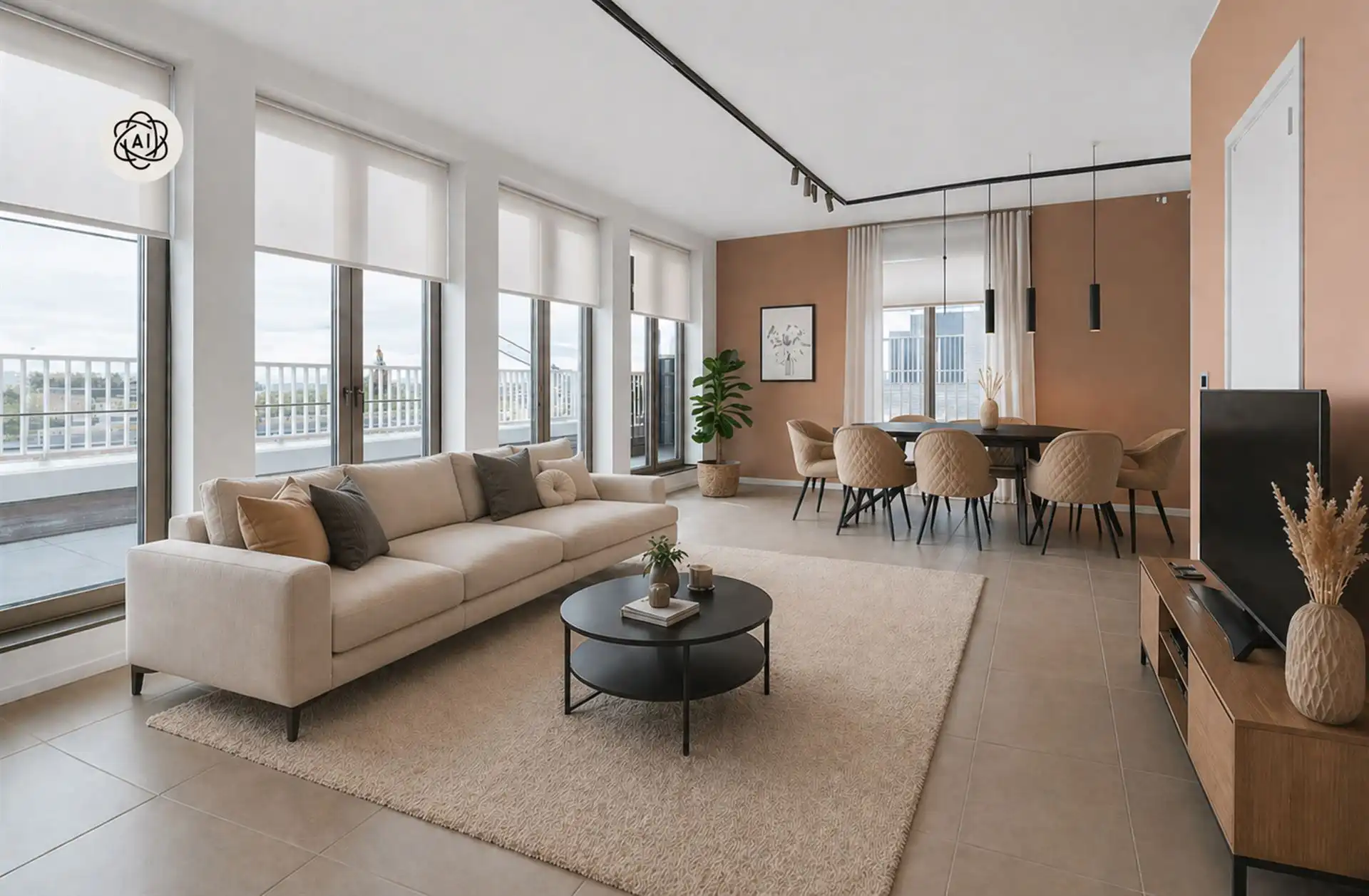 TOPGELEGEN penthouse met 2 terrassen en zicht op het Handelsdok foto {{pictureIndex}}