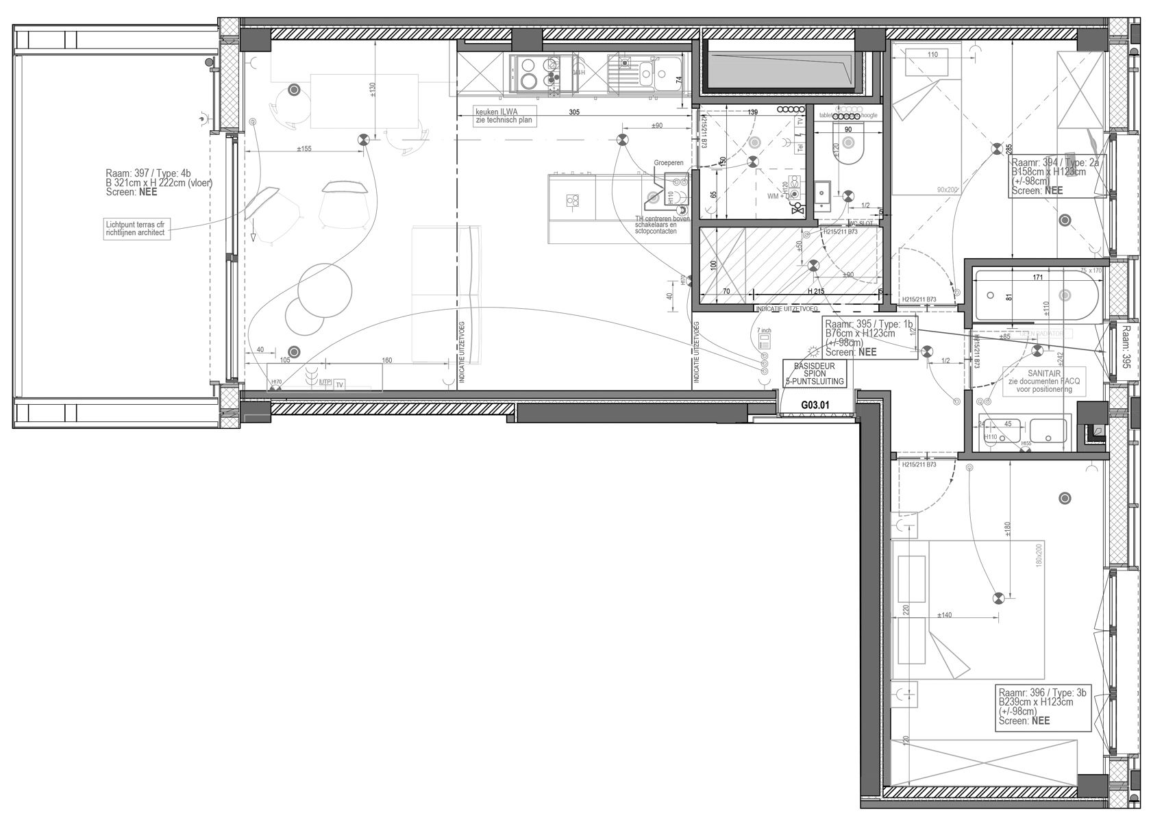 Ongemeubeld 2 slpk (of 1 bureau) app. met mooi terrras foto 7