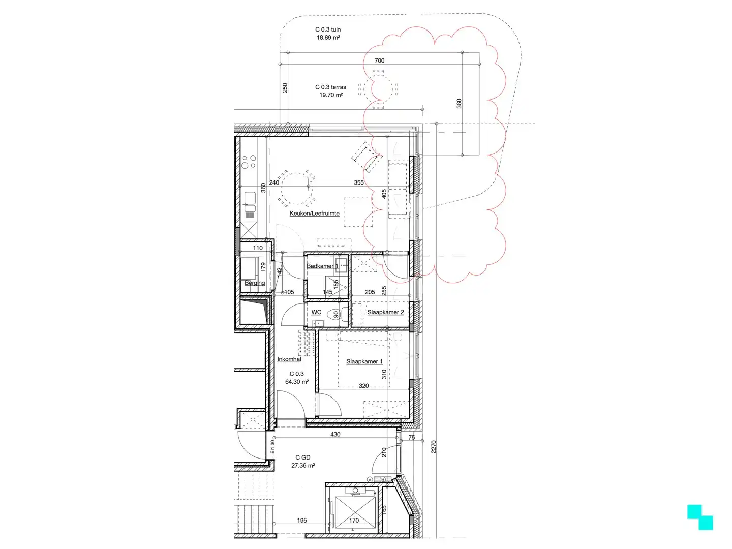 Gelijkvloers appartement omgeven door groen aan de Sint-Denijskerk foto 29