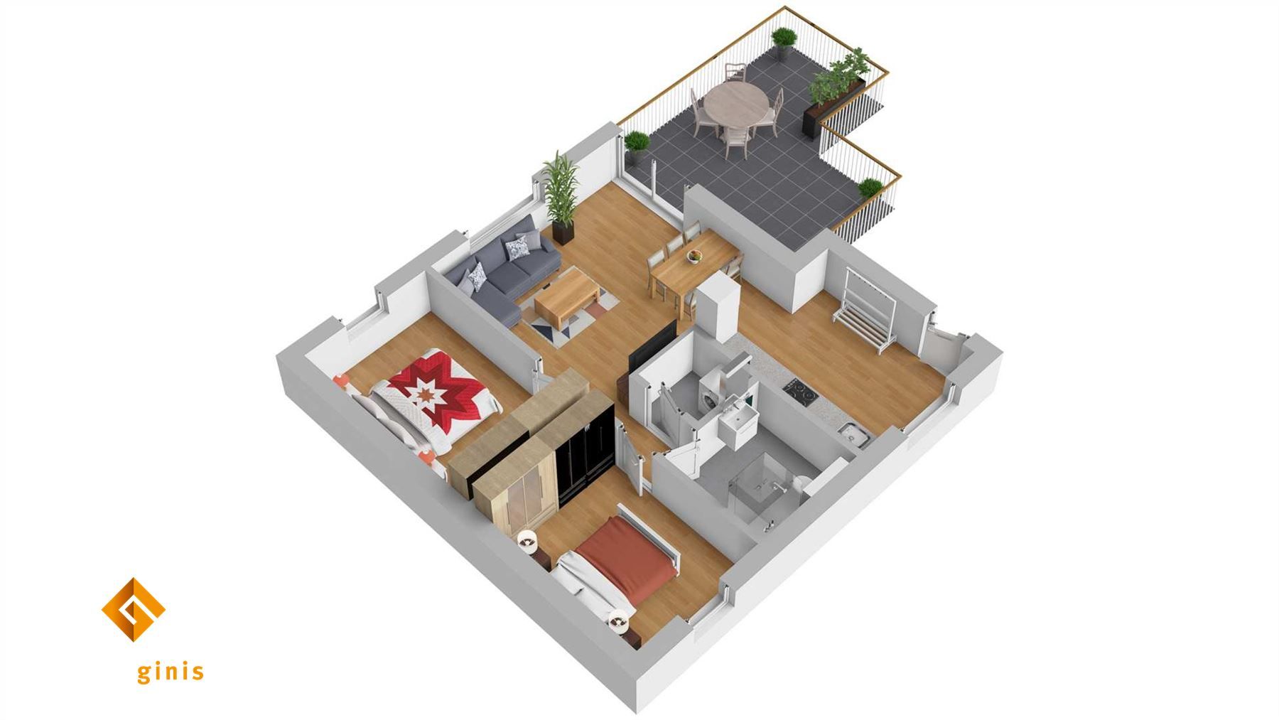 Volledig gerenoveerd appartement met 2 slpks en terras! foto 5