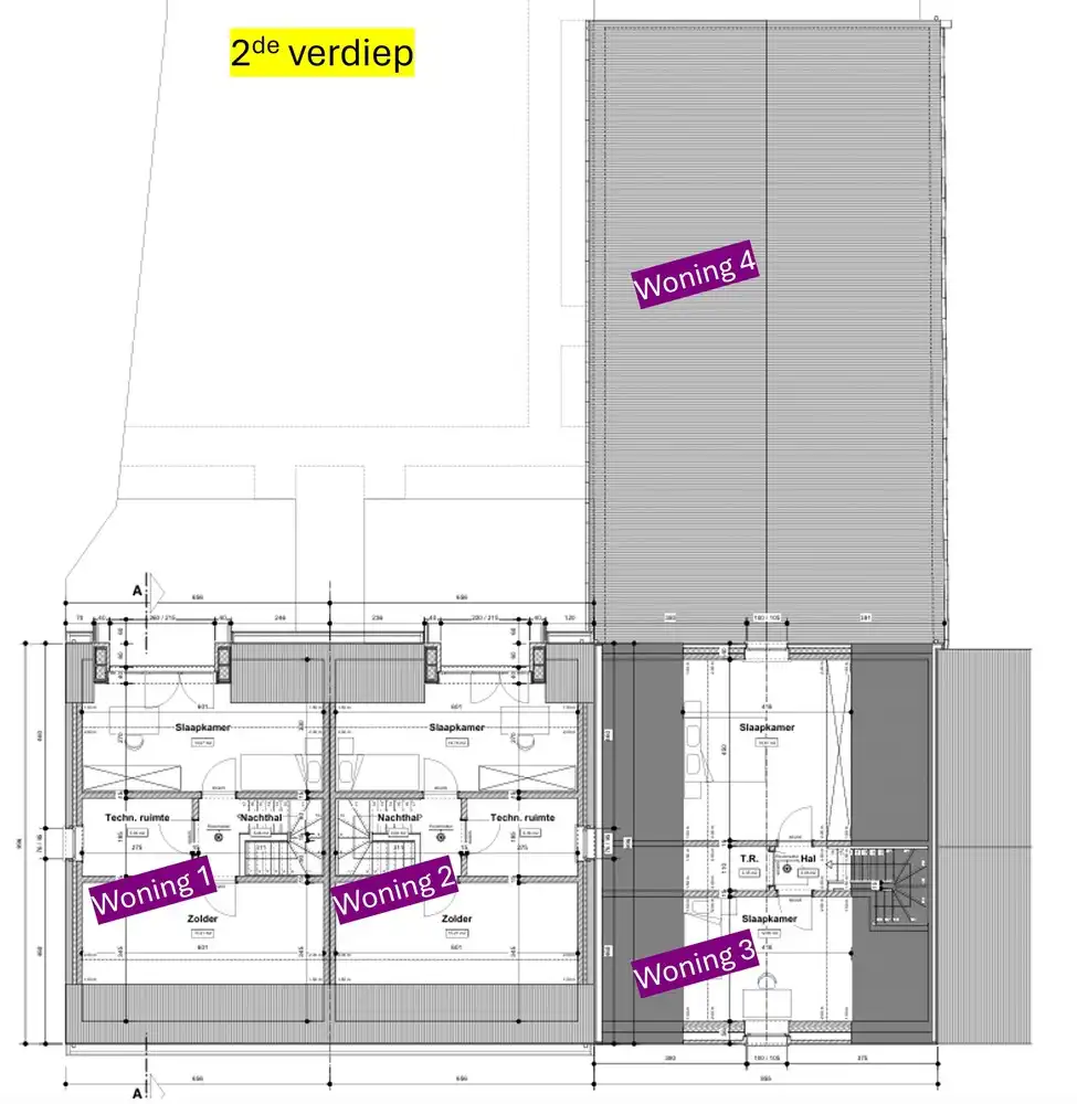 VERGUND PROJECT:  4  woningen met achterliggende staanplaatsen foto 7
