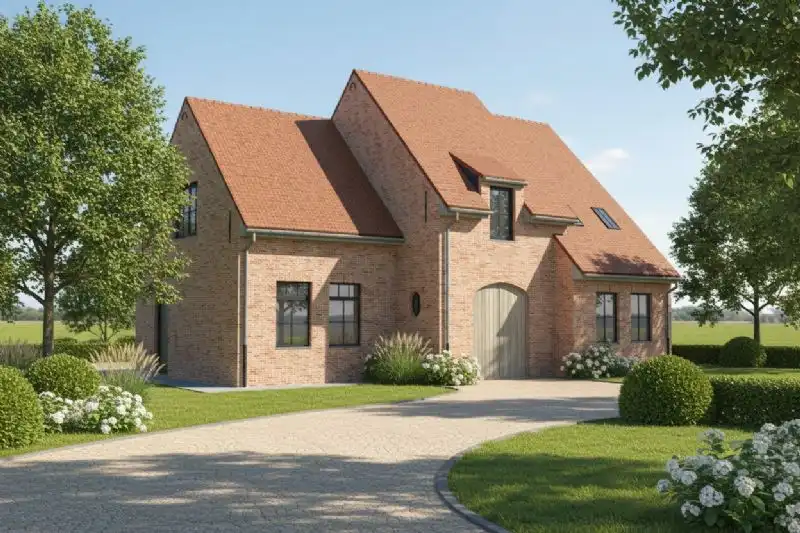 Nieuw te bouwen alleenstaande woning te Roeselare. foto {{pictureIndex}}