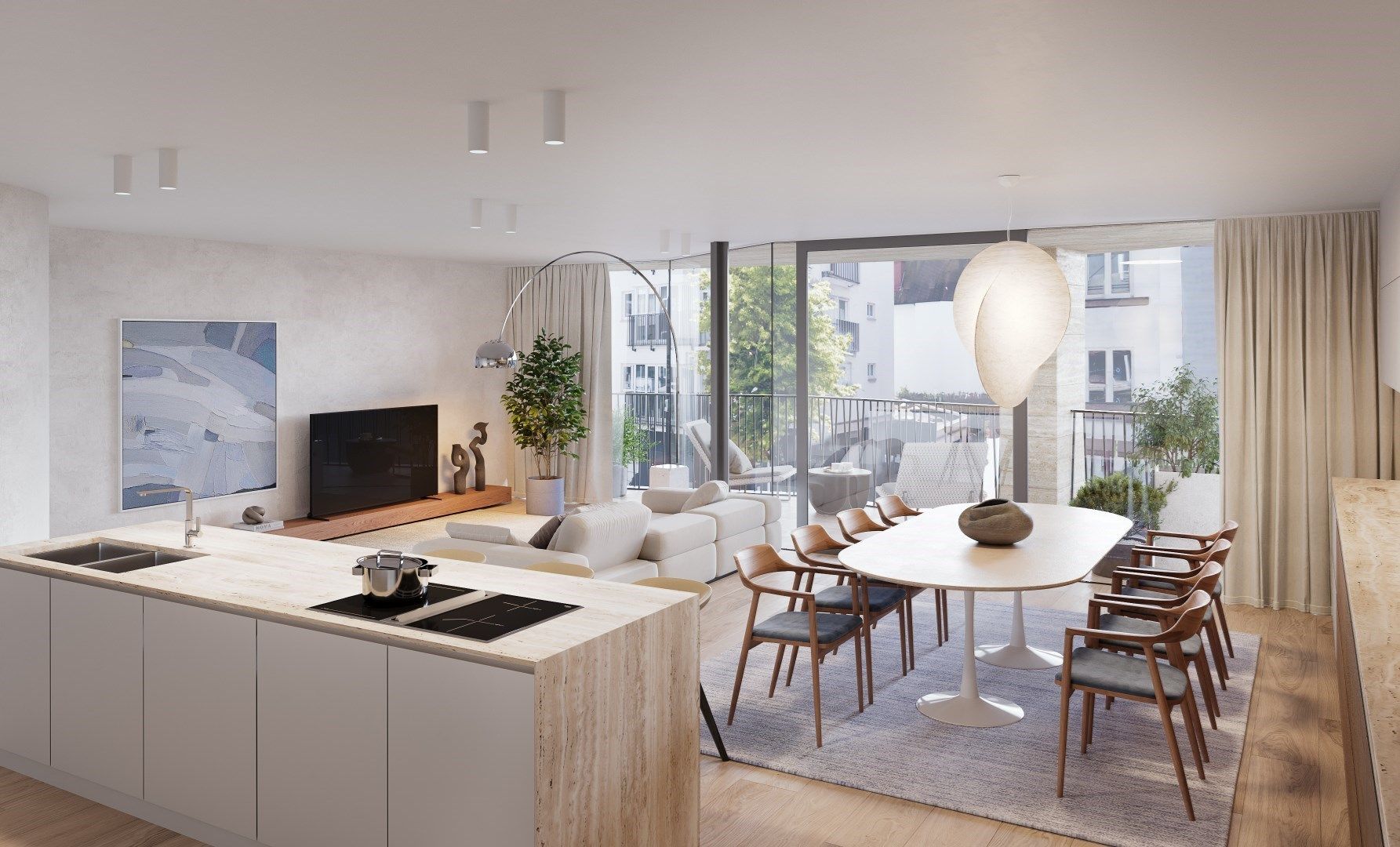 Zuidgericht, nieuw appartement in een prestigieus project gelegen in het Zoute vlakbij het Albertplein foto {{pictureIndex}}