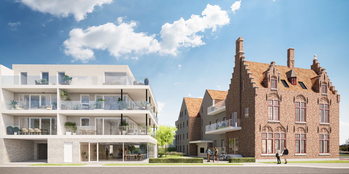 Hectaar realiseert Residentie De Gendarmerie: een modern nieuwbouwproject in combinatie met een klasse volle renovatie op de hoek van de Sint-Pieterskaai met de Vaartstraat te Brugge. foto 1