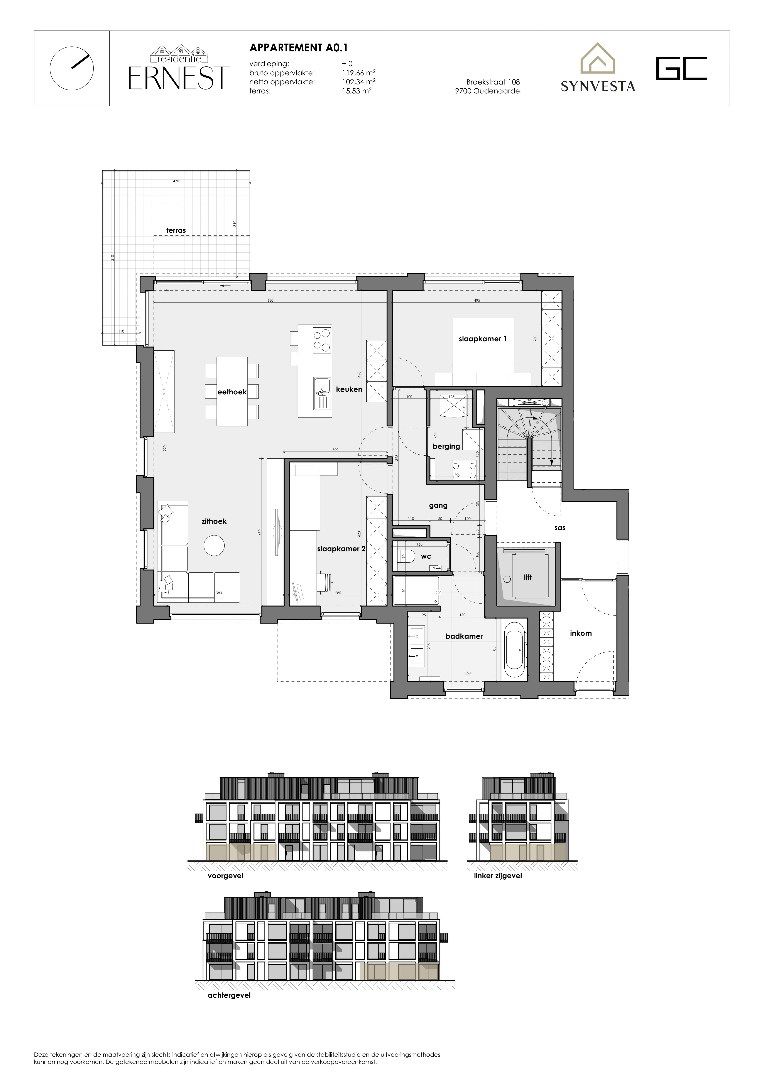 Ruim gelijkvloers 2-slaapkamersappartement in nieuwbouwproject Ernest foto 3