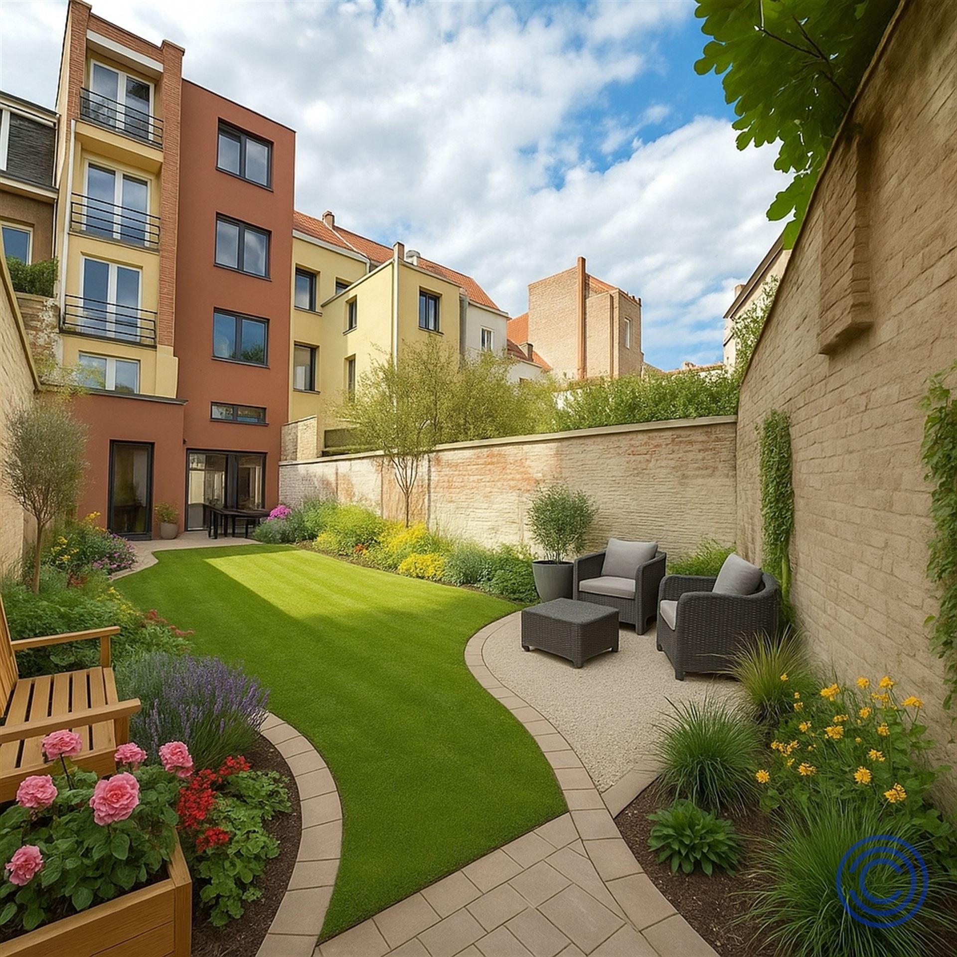 Gelijkvloers 2-Slaapkamerappartement met terras en tuin in groene doodlopende Straat foto 3