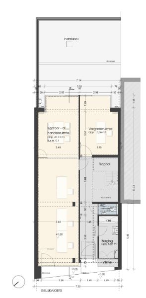 Roeselare-stadsrand : Trendy kantoorruimte van100-125m² in een recent gebouw met mogelijkheid tot huren van autostaanplaatsen. foto 17