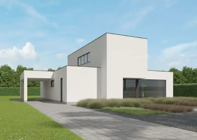 Nieuw te bouwen alleenstaande woning te Oeselgem. foto {{pictureIndex}}