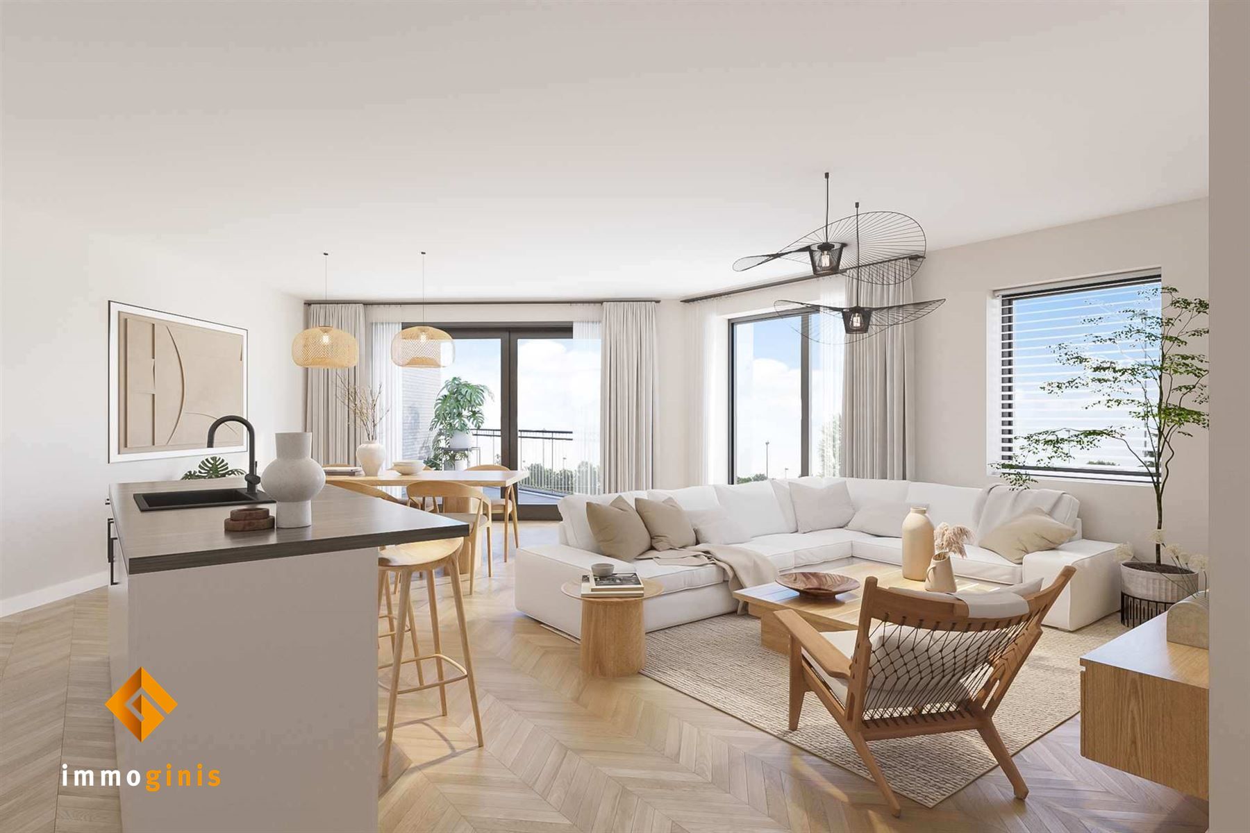 Appartement (tweede verdieping)  met 2 slaapkamers en overdekt terras.  foto 5