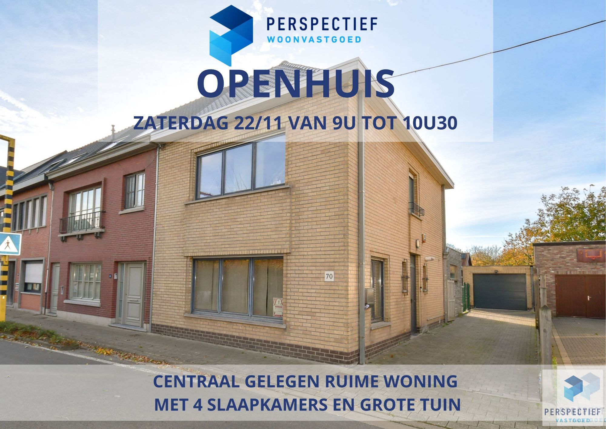 BEZOEKMOMENT ZATERDAG 22/11 VAN 9U TOT 10U30 | Centraal gelegen ruime woning met 4 slaapkamers en grote tuin foto {{pictureIndex}}