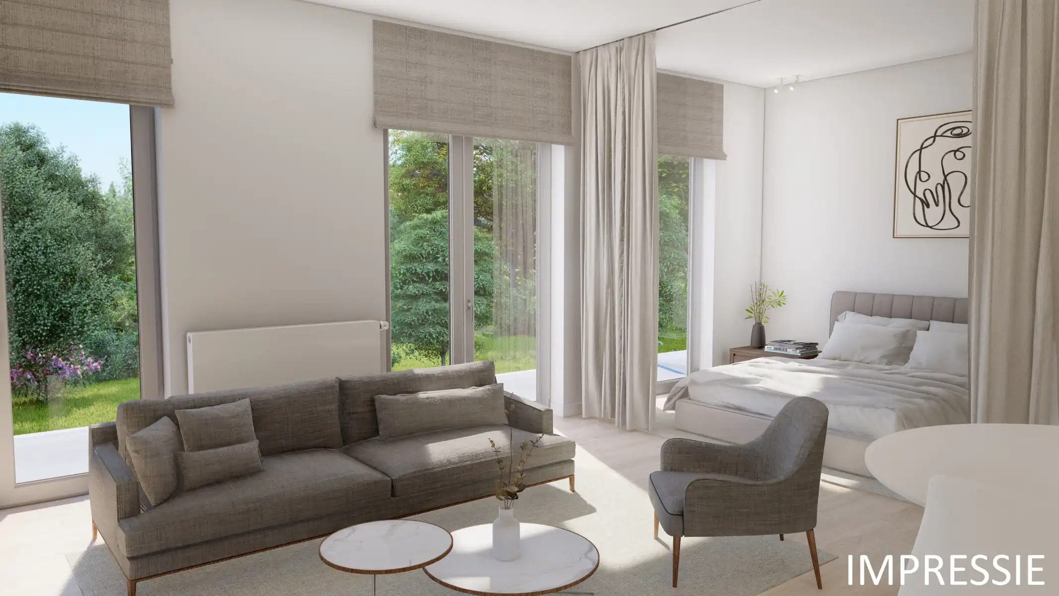 Gerenoveerde studio met aparte slaaphoek, terras en parking foto {{pictureIndex}}