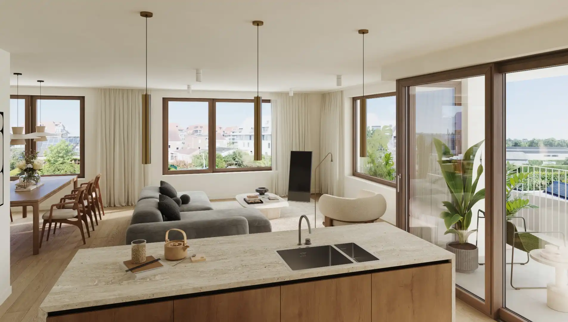Gelijkvloers nieuwbouwappartement met 1 slaapkamer tussen jachthaven, stad en de zee te Nieuwpoort foto 3