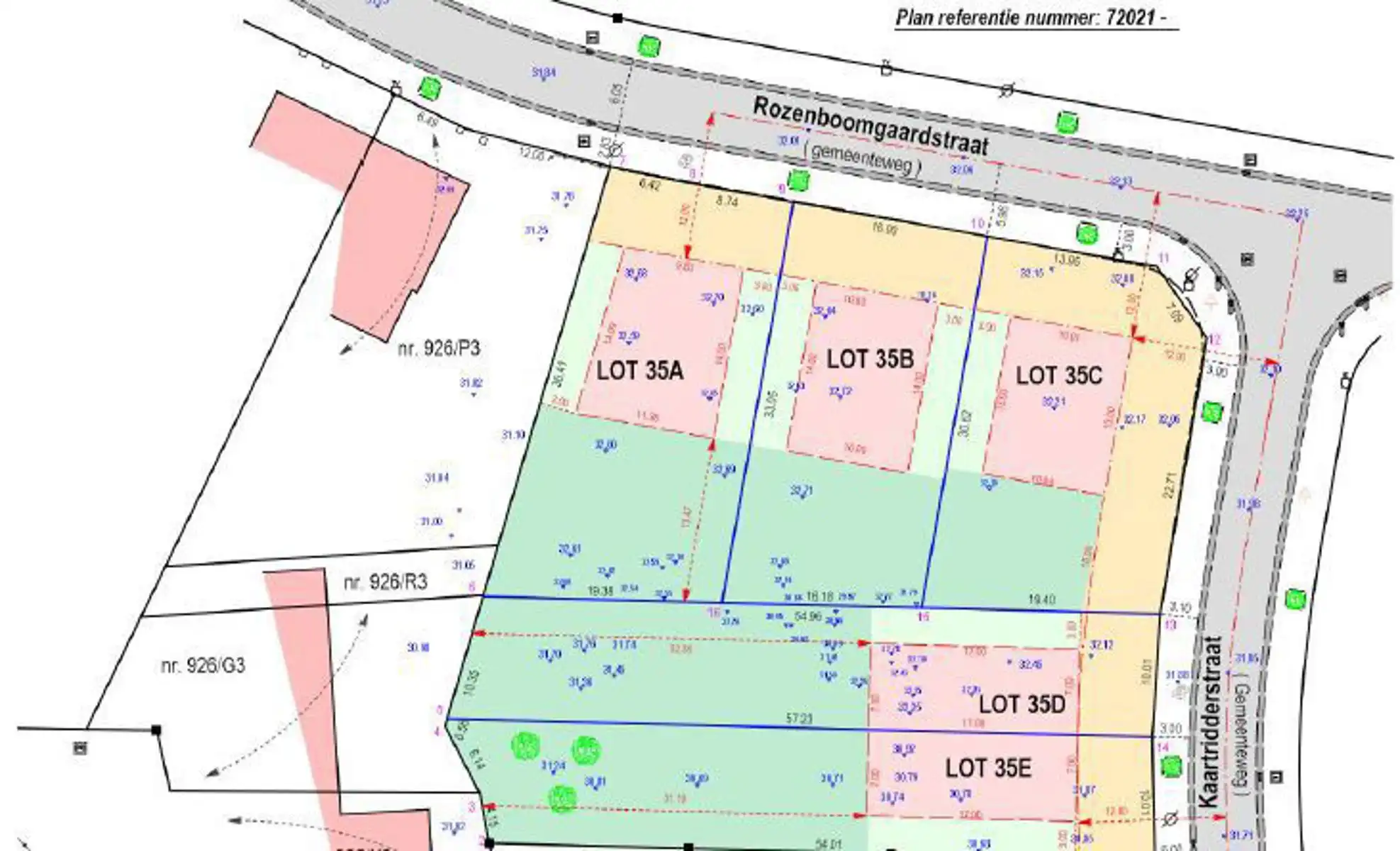 Grond voor open bebouwing van 05a09ca in centrum Maaseik.  foto 2