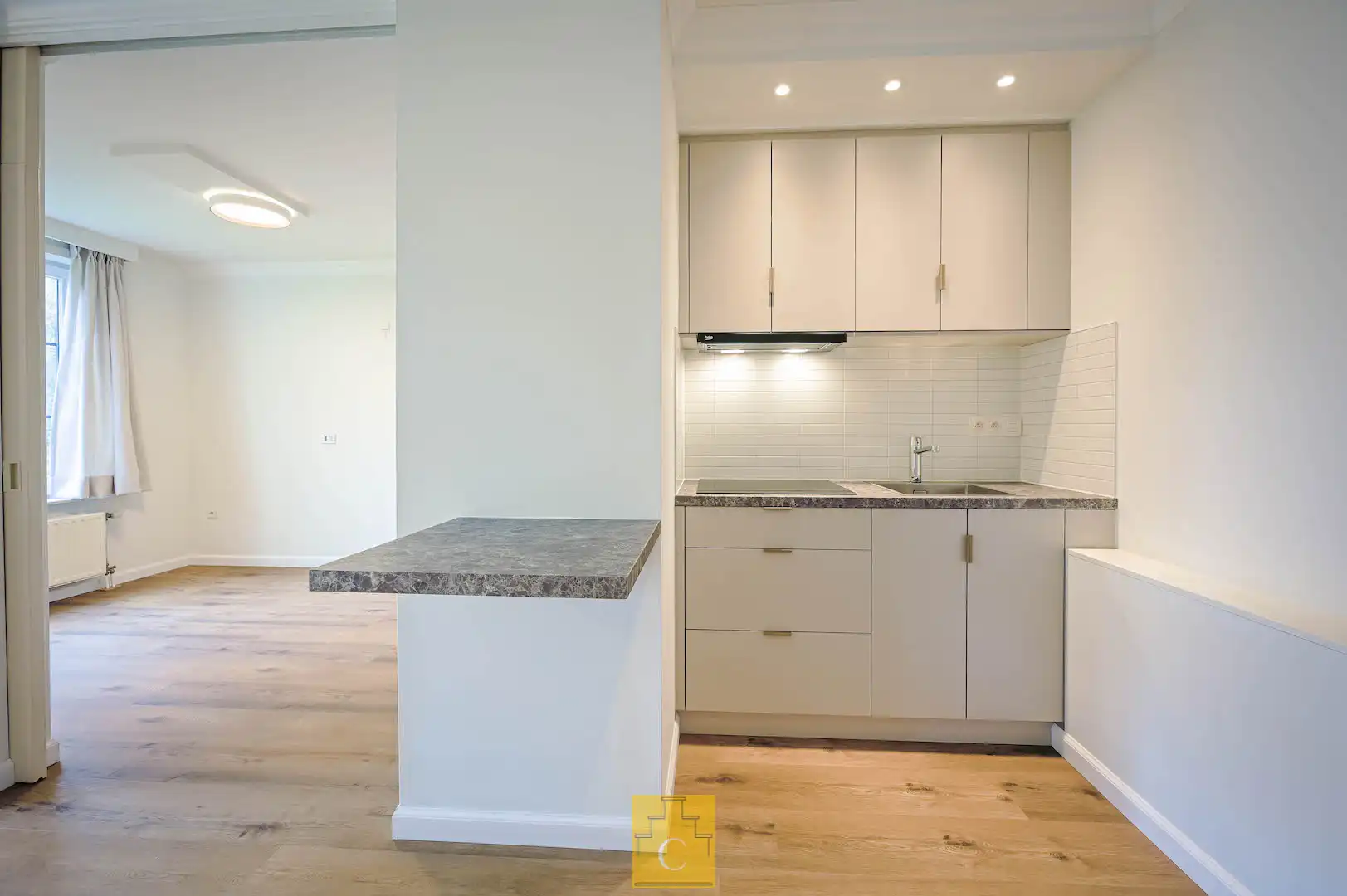 Volledig vernieuwde serviceflat met zonnig terras in een groene oase nabij het centrum van Brugge foto 8