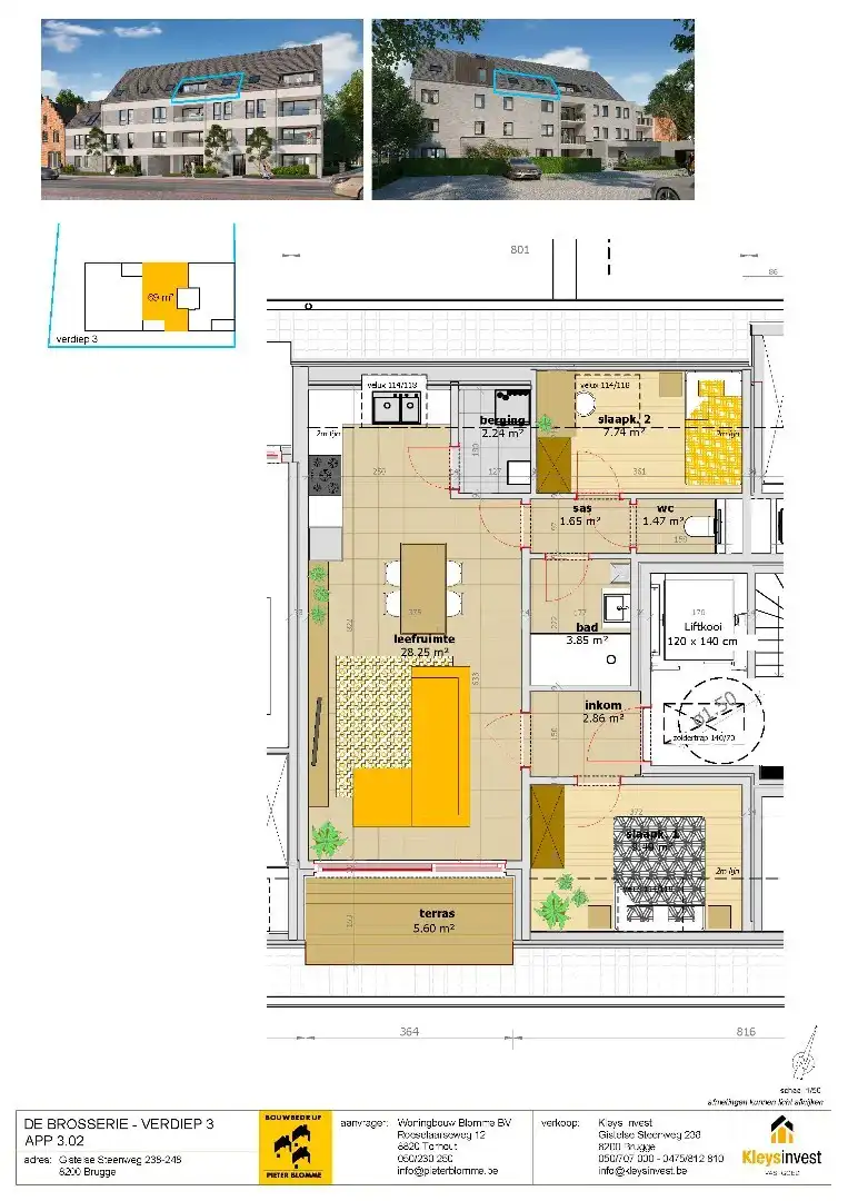 Sint Andries: nieuwbouw dakappartement met 2 slaapkamers foto 3
